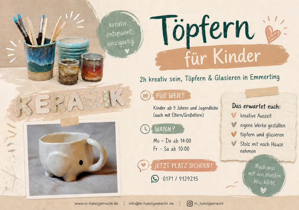 Töpfern und Glasieren mit Kindern - Kinderkurse